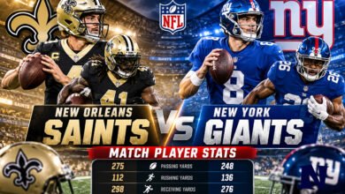 new orleans saints vs new york giants match player stats