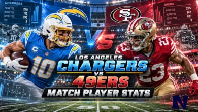 Los Angeles Chargers vs 49ers Match Player Stats