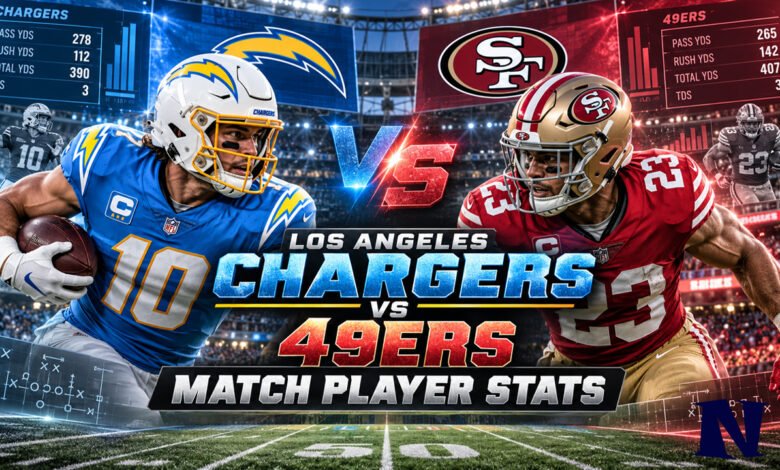 Los Angeles Chargers vs 49ers Match Player Stats