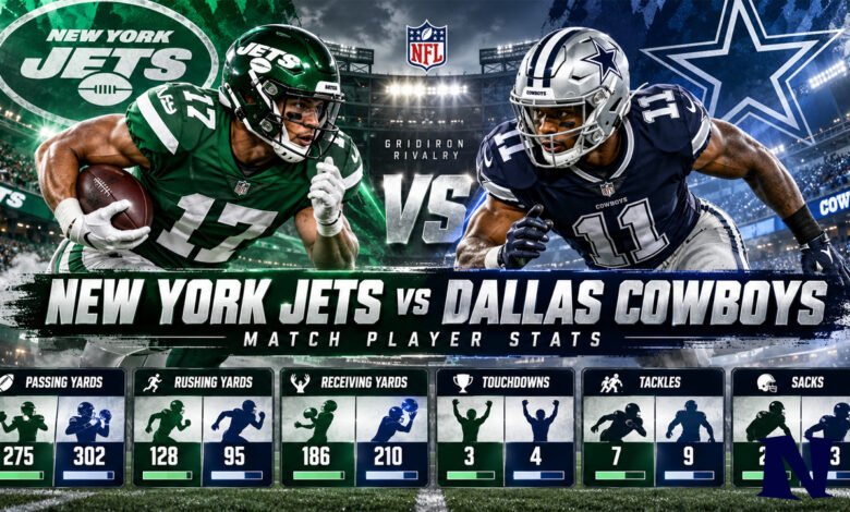 new york jets vs dallas cowboys match player stats